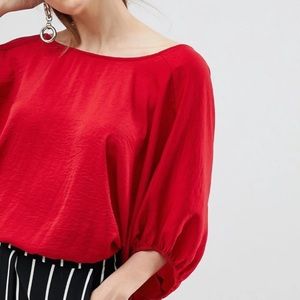 ASOS satin tie-back blouse